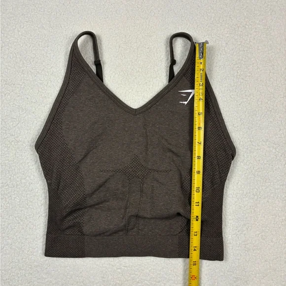 Gymshark Vital Seamless Midi Tank in Chocolate Brown Size Medium - Picture 5 of 7